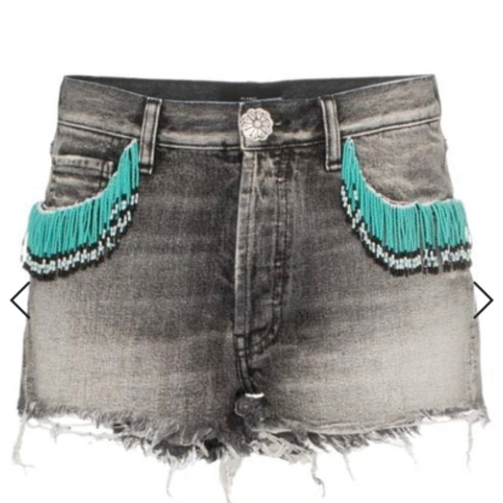 Alanui Black Denim Shorts